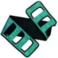 Vue détaillée de la sangle de transfert pour patient aide à la mobilité avec poignées. - Ceinture d'Assistance pour Patient / Taille unique / Vert