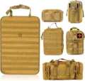 Organizer per Schienale Auto Tattico Molle Set Borse Resistente Nylon Militare Borsa - Borsa Sospesa Tattica Molle Set di 6 Pezzi / Kaki