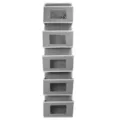 Organisateur de placard suspendu à 5 niveaux sac de rangement en tissu gris avec fenêtres - 5 compartiments / Gris