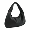 Woven Leather Hobo Bag Women Underarm Shoulder Handbag Black Crescent Chic Handbag - 48*48cm / Black
