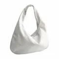 Sac epaule tresse blanc, elegante sacoche hobo pour femme, sac a main polyvalent en cuir. - 48*48cm / Blanc