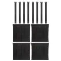 Bunk bed ladder pads and fixing straps detail showing black protective cushion parts. - 4 Pieces Pack (Includes 8 Adjustment Straps) / Black