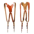 Arnés Doble de Cuero para Cámara Correa de Hombro Ajustable Estilo Vintage Retro - Nuevo Marrón Doble Hombro en Forma de Y
