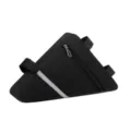Sac triangulaire de vélo imperméable noir avec poche zippée et bande réfléchissante. - Taille unique / Gen 1 Noir