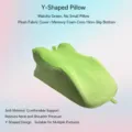 Y-shaped prone positioning pillow with memory foam core and soft plush cover for comfort. - Upgraded Enlarged Style / Green
