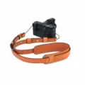 Vintage PU leather camera strap adjustable neck shoulder belt for DSLR mirrorless cameras. - Tan