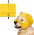 Waterproof dog shower cap and rain hood with clear window for bathing and outdoor use. - One Size / Transparent Yellow