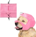 Waterproof dog hood with clear window for bathing and rainy days, adjustable pink pet hat. - One Size / Transparent Rose Red