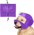 Waterproof dog shower cap and ear protection hood, transparent window, purple, pet bathing tool. - One Size / Transparent Purple
