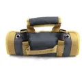Détail du sac à outils enroulable en tissu oxford résistant avec boucles et œillets robustes. - Gris