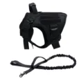 Ensemble harnais et laisse tactique pour chien, gilet noir resistant pour grands chiens. - M / Ensemble Gilet Tactique Chien / Noir