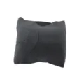 Dark grey fleece travel neck support pillow, portable wrap-around ergonomic nap cushion. - Latex Upgraded Grey