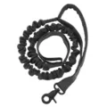 Laisse pour chien élastique noire avec mousqueton en métal résistant pour l'entraînement. - Taille unique / Laisse Tactique / Noir