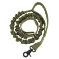 Laisse pour chien tactique robuste élastique avec mousqueton en métal durable pour promenade. - Taille unique / Laisse Tactique / Vert Militaire