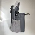 Grey magnetic water bottle bag for gym fitness outdoor sports, waterproof portable messenger pouch - Magnetic Water Bottle Pouch - 3 Strong Magnets - Gray