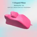Y-shaped positioning pillow adult couple support wedge pillow multi-functional velvet soft cushion - Luxury Large Style With Headrest / Pink