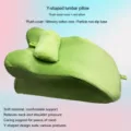 Ergonomic Y-shaped prone sleeping pillow with memory foam core and removable plush cover. - Luxury Large Style With Headrest / Green