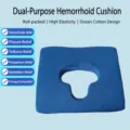 Blue anti-bedsore cushion, high resilience foam seat cushion for bedridden patient care. - Sit-Lie Dual-use Bedsore Cushion / Navy Blue