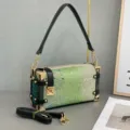 Green Rhinestone Box Shoulder Bag Luxury Crystal Crossbody Handbag Women Designer Style - 24*8*13cm / Green