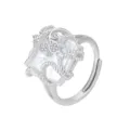 Bague perle baroque irrégulière argent 925 femme design niche géométrique ouverte - Or blanc
