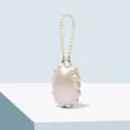 Pearl beaded evening bag with pearl handle and unique shell design for women. - 8*3*14cm / Off White