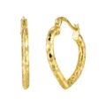 Boucles d'oreilles créoles coeur en argent sterling 925 effet givré bijoux étincelants femme - WCE008-Or Jaune