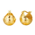 Boucles d'oreilles créoles texturées en argent sterling 925 écaille de dragon boule de glace - Argent 925 / Couleur Or