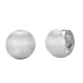 Boucles d'oreilles minimalistes sphériques brossées ton argent, design de bijoux élégant. - Or blanc