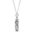 Collier pendentif barre carrée texturée en argent sterling S925, design de bijoux unique. - Argent 925 / Or Platine (XD1013)