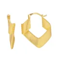 Boucles d'oreilles créoles géométriques torsadées dorées aiguille argent S925 bijoux - Couleur Or