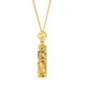 Élégant collier pendentif sceau glace pilée plaqué or argent S925 pour femmes design de niche - Argent 925 / Or Jaune (XD1013)
