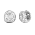 Superbes boucles d'oreilles créoles texturées argentées au design de feu d'artifice unique. - Boucles d'Oreilles Carrées-Rondes Brossées Feu d'Artifice (E2499) / Cuivre / Or blanc