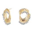 Boucles d'oreilles pendantes irrégulières en strass et métal doré, bijoux de mode. - Couleur Or