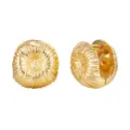 Créoles brossées dorées boucles d'oreilles cuivre texturées minimalistes bijoux chics - Boucles d'Oreilles Carrées-Rondes Brossées Feu d'Artifice (E2499) / Cuivre / Couleur Or