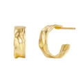 Boucles d'Oreilles Créoles Géométriques en Argent 925 Doré Style Tinfoil Mode Chic - Argent 925 / Couleur Or