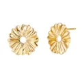 Boucles d'oreilles clous marguerite en argent sterling S925 doré, bijou minimaliste chic. - Couleur Or