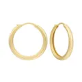 Boucles d'oreilles créoles géométriques brossées en argent S925 plaqué or pour femmes - Argent 925 / Or (EH169)