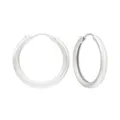 Boucles d'oreilles créoles minimalistes en argent sterling S925 pour femmes, design géométrique - Argent 925 / Argent (EH169)