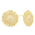 Boucles d'oreilles clous fleur irrégulière dorée, design organique unique, bijoux en argent S925. - Style Fleur Géométrique (EH131) / Couleur Or