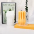 Pillar striped silicone candle mold DIY scented candle plaster ornament making tool variant - 12-Fan Geometric Cylinder (LZ-444)