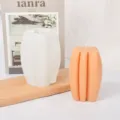 Silicone candle mold 3D stripe pumpkin pillar DIY aroma wax gypsum craft mold tool. - Six-Petal Pumpkin Column (LZ-440)