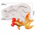 Goldfish silicone mold for fondant, cake decoration, and DIY epoxy resin crafts 3D. - HY-58