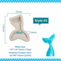 Mermaid tail silicone mold for fondant cake chocolate decoration and DIY craft projects. - HY-05 Big Fish Tail