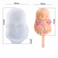 Silicone flower ice cream mold 3D DIY popsicle baking tool with detailed dimensions for handmade craft. - Floral Ice Cream Mold E XG-105