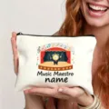 Leinwand Federmäppchen Reißverschluss Tasche mit niedlichem Musikbühne Cartoon Design. - Musikbühne-Stil (19)