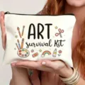 Leinwand Reißverschlusstasche Detail mit Kunst Design, ideal als Kosmetiktasche Etui. - Künstlerischer Graffiti-Stil