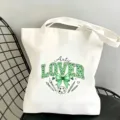Sac cabas en toile imprimé léopard nœud vert, sac à main esthétique décontracté Art Lover. - Style Art LOVER (16)