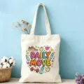 Sac cabas en toile avec impression de lettres graphiques move, sac d'épaule shopping. - Thème Sports (15)