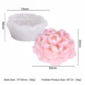 Peony flower silicone mold and finished product set, DIY baking and craft tool, 74x30mm size. - Peony-ZW-375