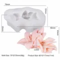 Silicone mold for lily flower mousse cake, DIY craft baking tool with precise dimensions. - Lily-ZW-371